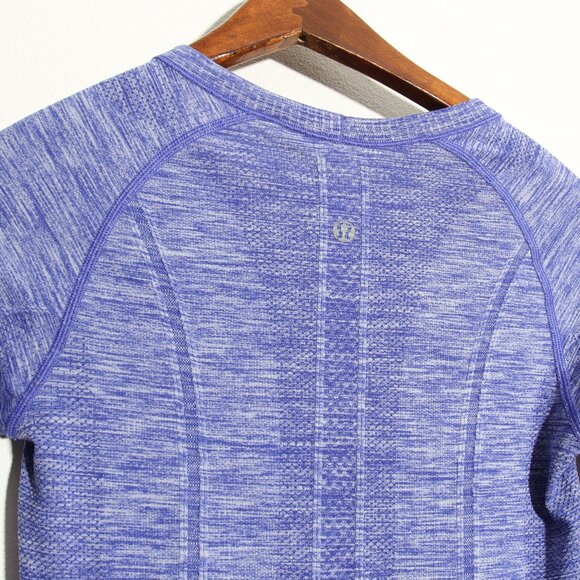 Lululemon Run: Swiftly Tech Long Sleeve Crew Space Dye Heathered Pigment Blue 4 - Picture 12 of 12